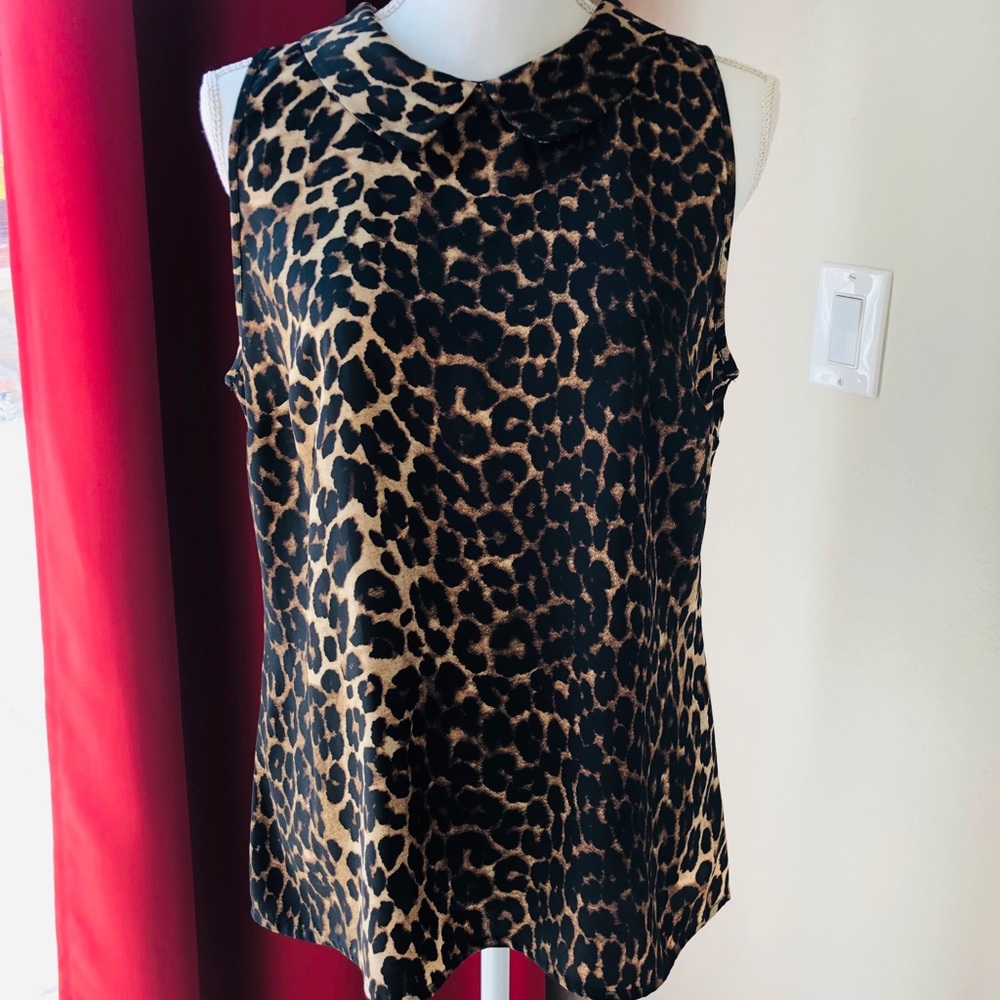 Ann Taylor Leopard Print Sleeveless Blouse*